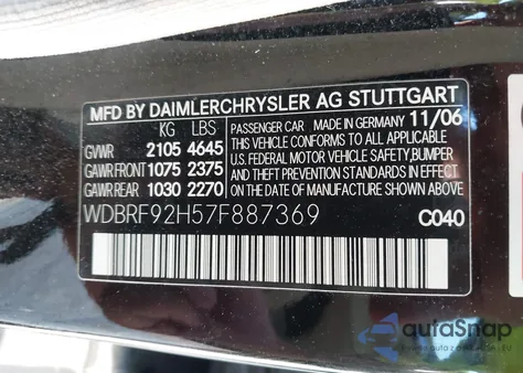 2007 Mercedes-Benz C 280 Luxury 4Matic из США, поврежденный, VIN WDBRF92H57F887369